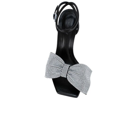 Schutz Mila Sandals in Black 8.5 New with Box Womens Crystal High Heels - Picture 7 of 16